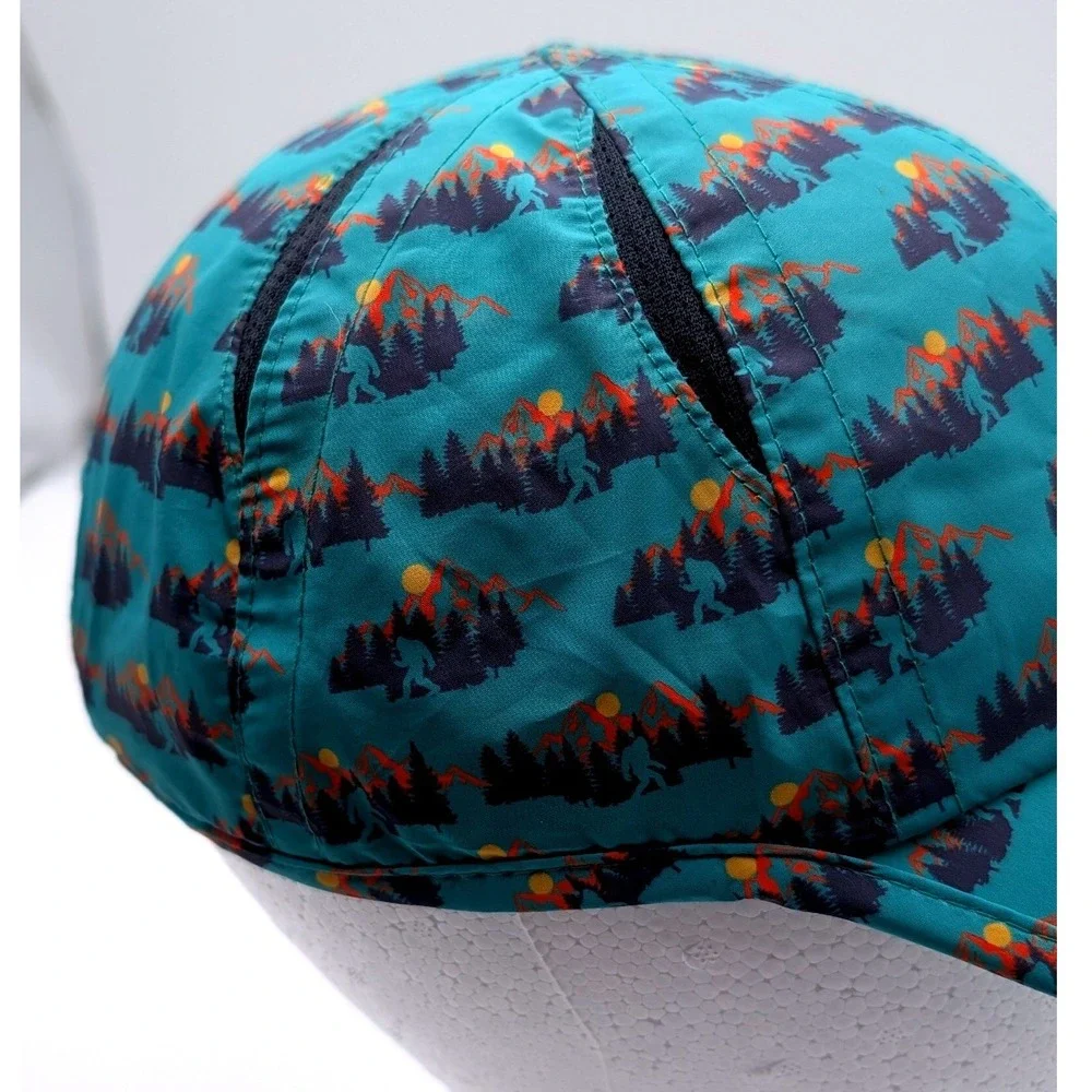 Sprints Bigfoot Mountain Running Hat Teal Adjustable Performance Mesh Cap OSFM